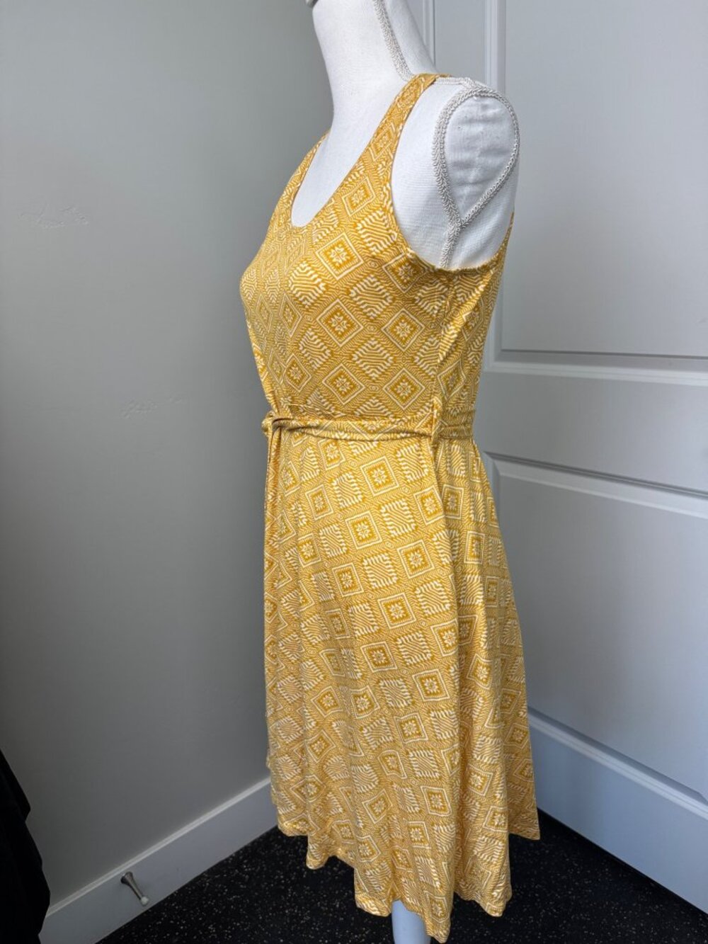 Allthreads Rio Yellow Womens L Diamond Pattern Sleeveless Beach Casual Dress - Picture 7 of 12